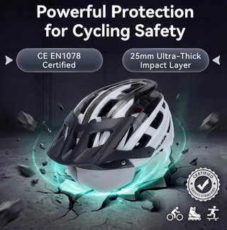 Casco Bicicleta Con Luce LED e Visiera Senza Aprirlo