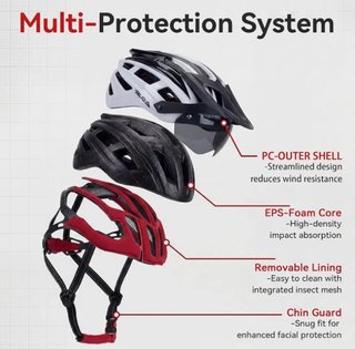 Casco Bicicleta Con Luce LED e Visiera Senza Aprirlo