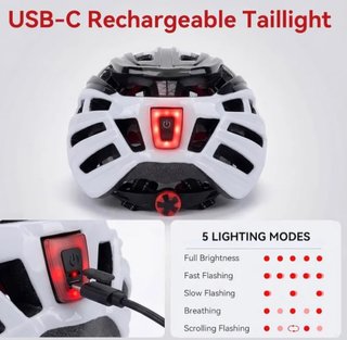 Casco Bicicleta Con Luce LED e Visiera Senza Aprirlo