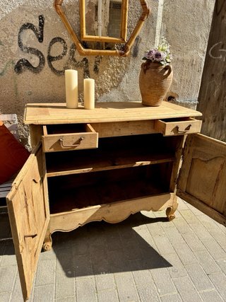 Mostrador francés antiguo de roble. Dos puertas