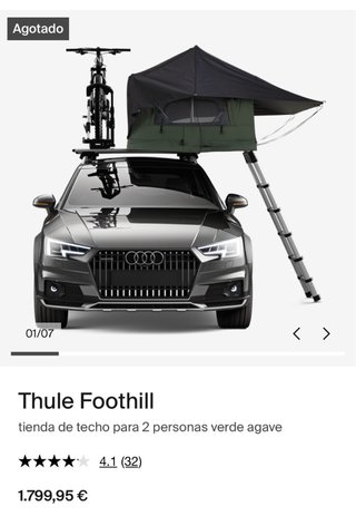 Tienda de techo coche 2 personas Thule Foothill