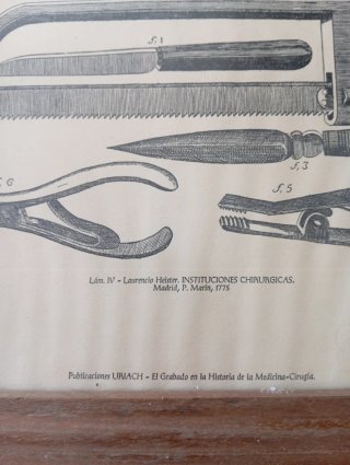 Cuadro Antiguo Medicina Cirugía Lámina Heister