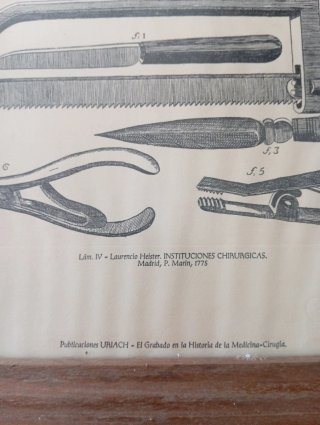 Cuadro Antiguo Medicina Cirugía Lámina Heister