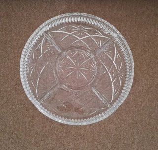 Bandeja de cristal decorada