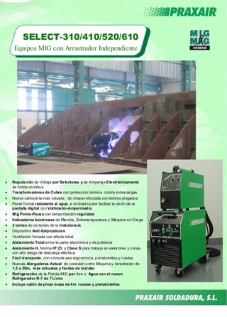 Maquina soldar hilo PRAXAIR Select 410 4R 🇪🇸