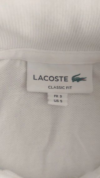 Polo Lacoste Blanco y Azul