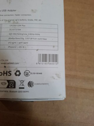 Carlinkit 3.0 Inalámbrico CarPlay  CPC200-U2W plus