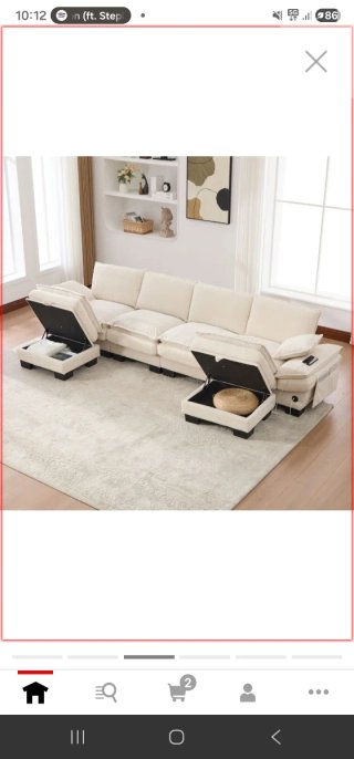Sofá modular beige de tela