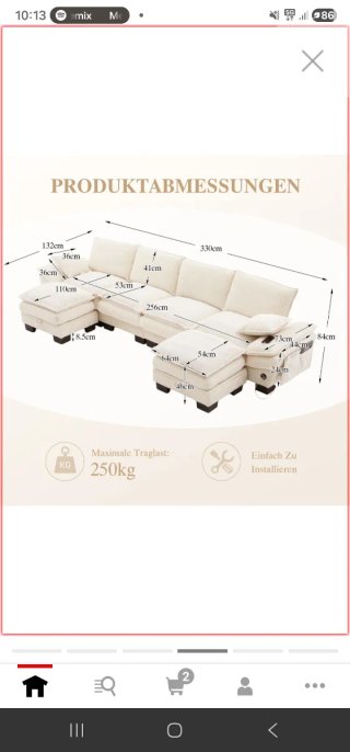 Sofá modular beige de tela