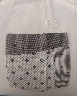 Polo uomo bianco con fantasia