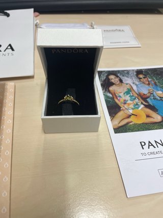Anillo Pandora Tiara Princesa Disney Oro Verde