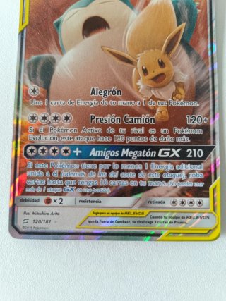 Pokémon Eevee & Snorlax GX 120/181 NM ESP