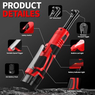 LLAVE CARRACA TRINQUETE INALAMBRICA 3/8E + BATERIA