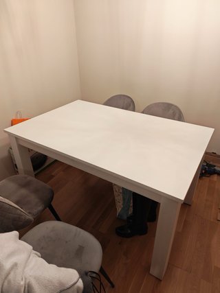 Mesa comedor extensible blanca madera