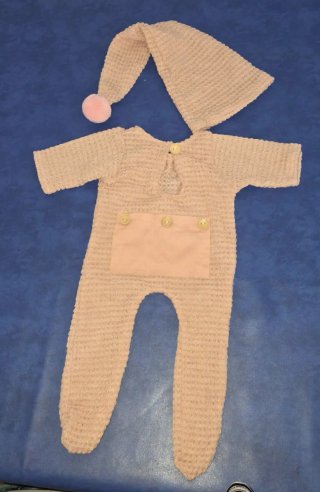 Conjunto Newborn Fotografía Tejido Rosa