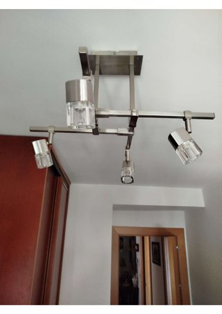 Lámpara de techo acero y cristal