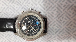 Reloj Breitling Alta Gama Negro/Plata
