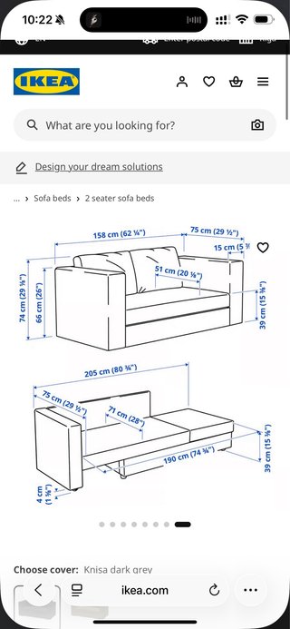 Sofá Cama Gris Ikea SKÖNABÄCK & Glostad