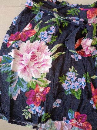 Pantalones cortos florales cintura elástica