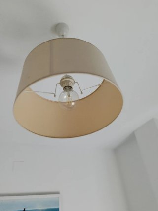 Lámpara colgante de tela beige
