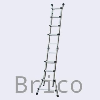 Escalera Telescópica Articulada Aluminio 3+3 Pestaña