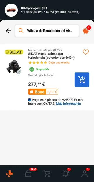 Válvula Colector Admisión Kia/Hyundai 28320-2A410