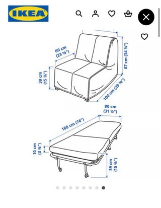 Cama plegable individual LYCKSELE LOVAS