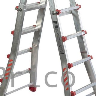 Escalera Telescópica Aluminio 4+4 Pestaña