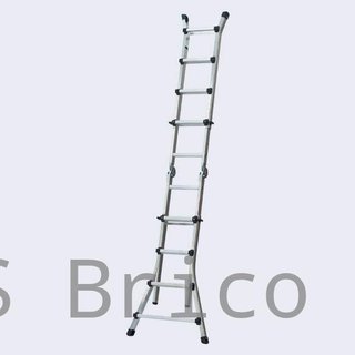 Escalera Telescópica Articulada Aluminio 4+4 Pestaña