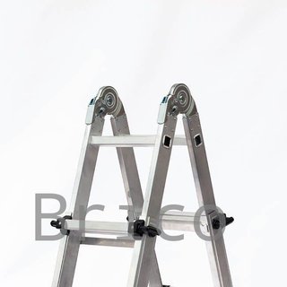 Escalera Telescópica Articulada Aluminio 4+4 Pestaña