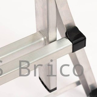 Escalera Telescópica Articulada Aluminio 4+4 Pestaña