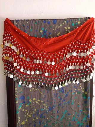 Abito professionale Danza Orientale Verde + Sciarpe