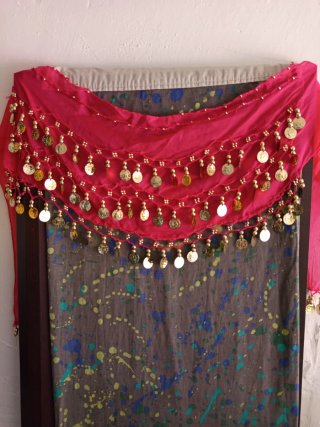 Abito professionale Danza Orientale Verde + Sciarpe