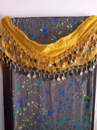 Abito professionale Danza Orientale Verde + Sciarpe