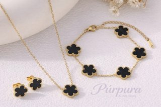 Conjunto Joyas: Collar, Pulsera y Aretes