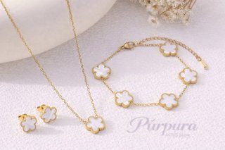 Conjunto Joyas: Collar, Pulsera y Aretes