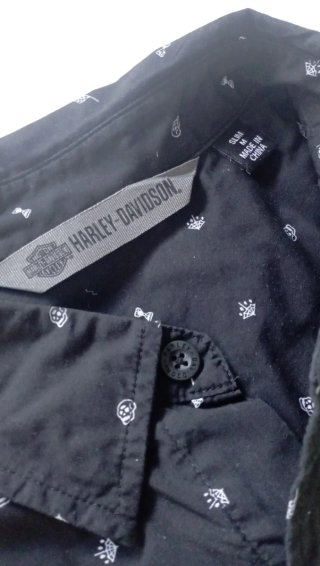 Camisa Harley Davidson Negra con Logo Amarillo