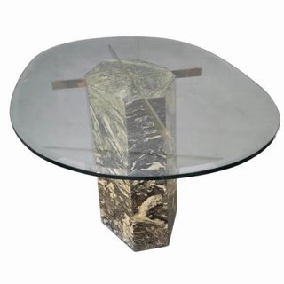 Mesa Mármol y Cristal Italiana Vintage