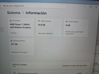 Portátil Lenovo Legion 5 Ryzen 7 5800H RTX3070 8GB