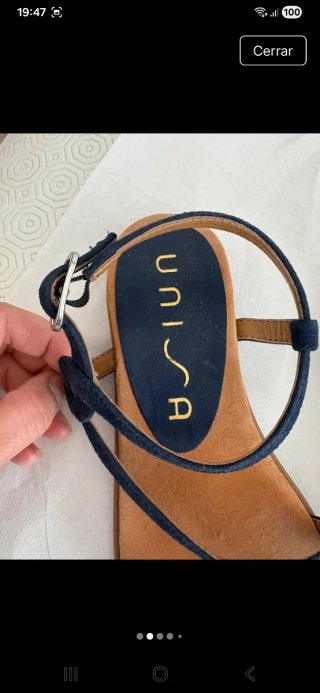 Sandalias Unisa Azul Marino con Brillantes