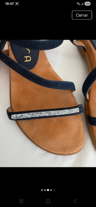 Sandalias Unisa Azul Marino con Brillantes