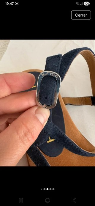 Sandalias Unisa Azul Marino con Brillantes