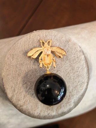 Orecchini donna ape neri e oro