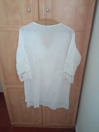 Vestido Ibicenco Verano Blanco Talla Única.