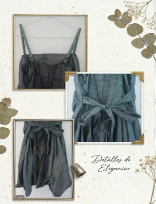 Vestido fiesta gris plata talla S