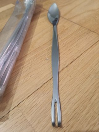Cuchara de metal plateada especial marisco