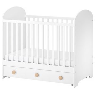 Cuna blanca con cajones de ikea