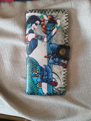 Cartera monedero con diseño de aves y bailadora