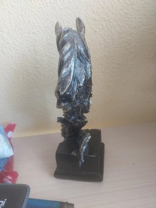 Figura Cabeza Caballo Negro/Plata