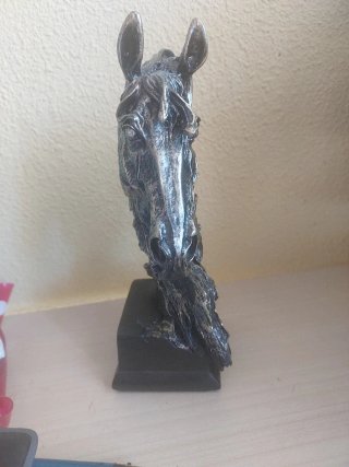 Figura Cabeza Caballo Negro/Plata